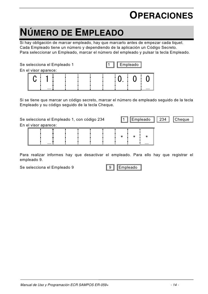 ecr sampos er-059 manual